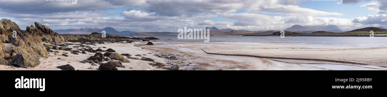 Beinn Grobhlach from the beach at Mellon Udrigle, Wester Ross, Scotland, UK Stock Photo