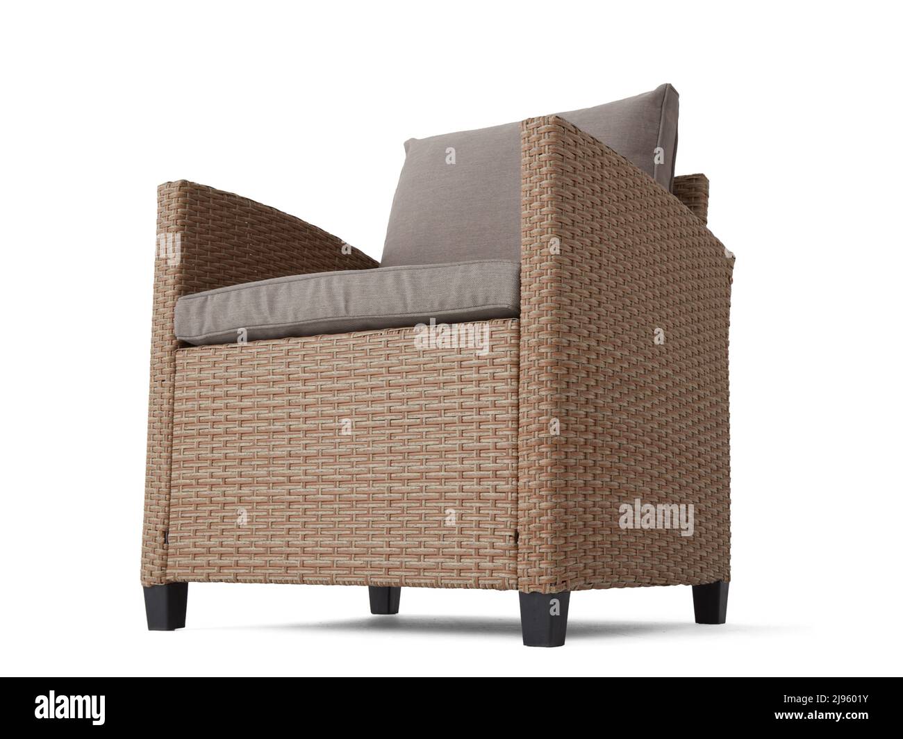 Outdoor rattan furniture chair isolated on white background Stock Photo