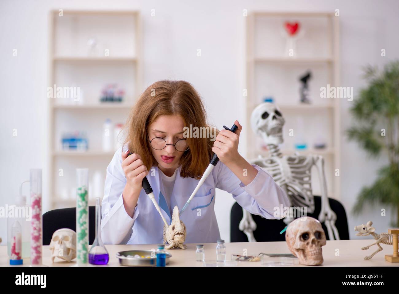 Young female zoologist working at the laboratory Stock Photo Alamy