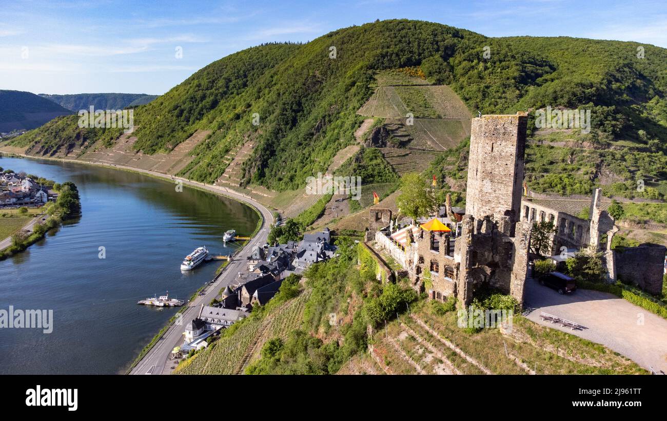 Beilstein, Metternich Castle or Burg Metternich, Moselle Valley, Germany Stock Photo