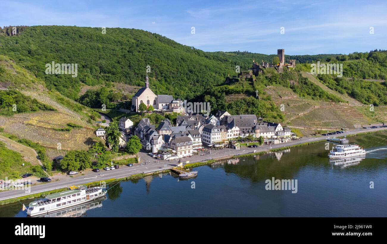 Beilstein, Metternich Castle or Burg Metternich, Moselle Valley, Germany Stock Photo