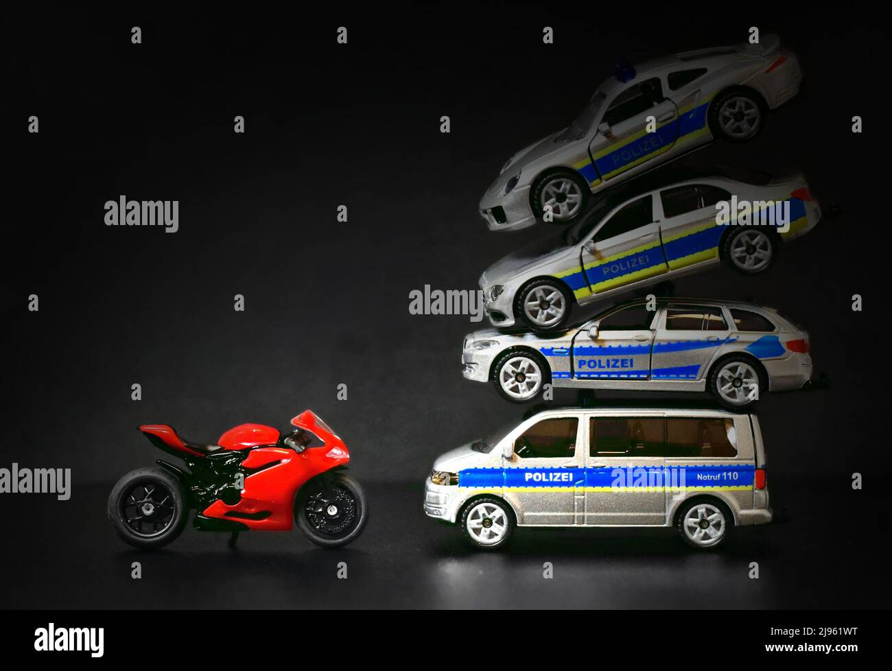 german police toy cars Stock Photo