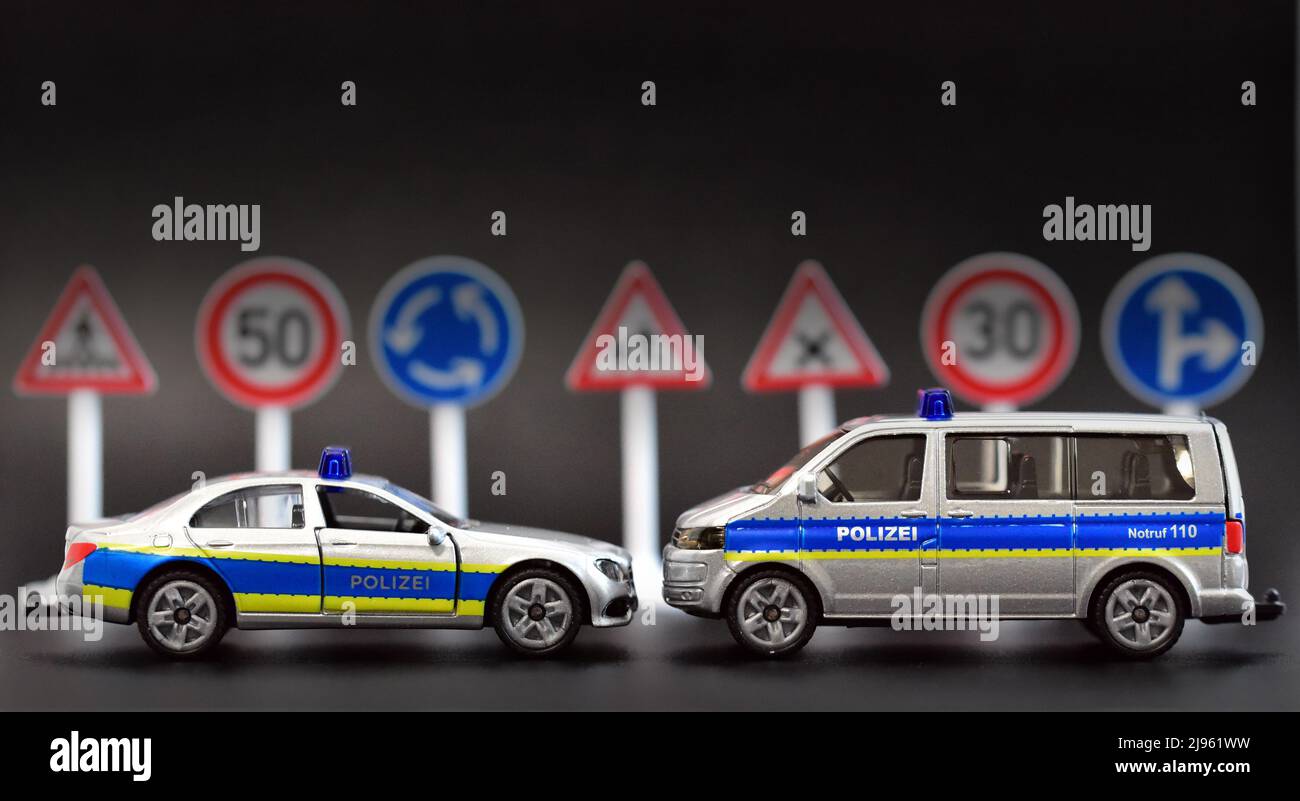 german police toy cars Stock Photo