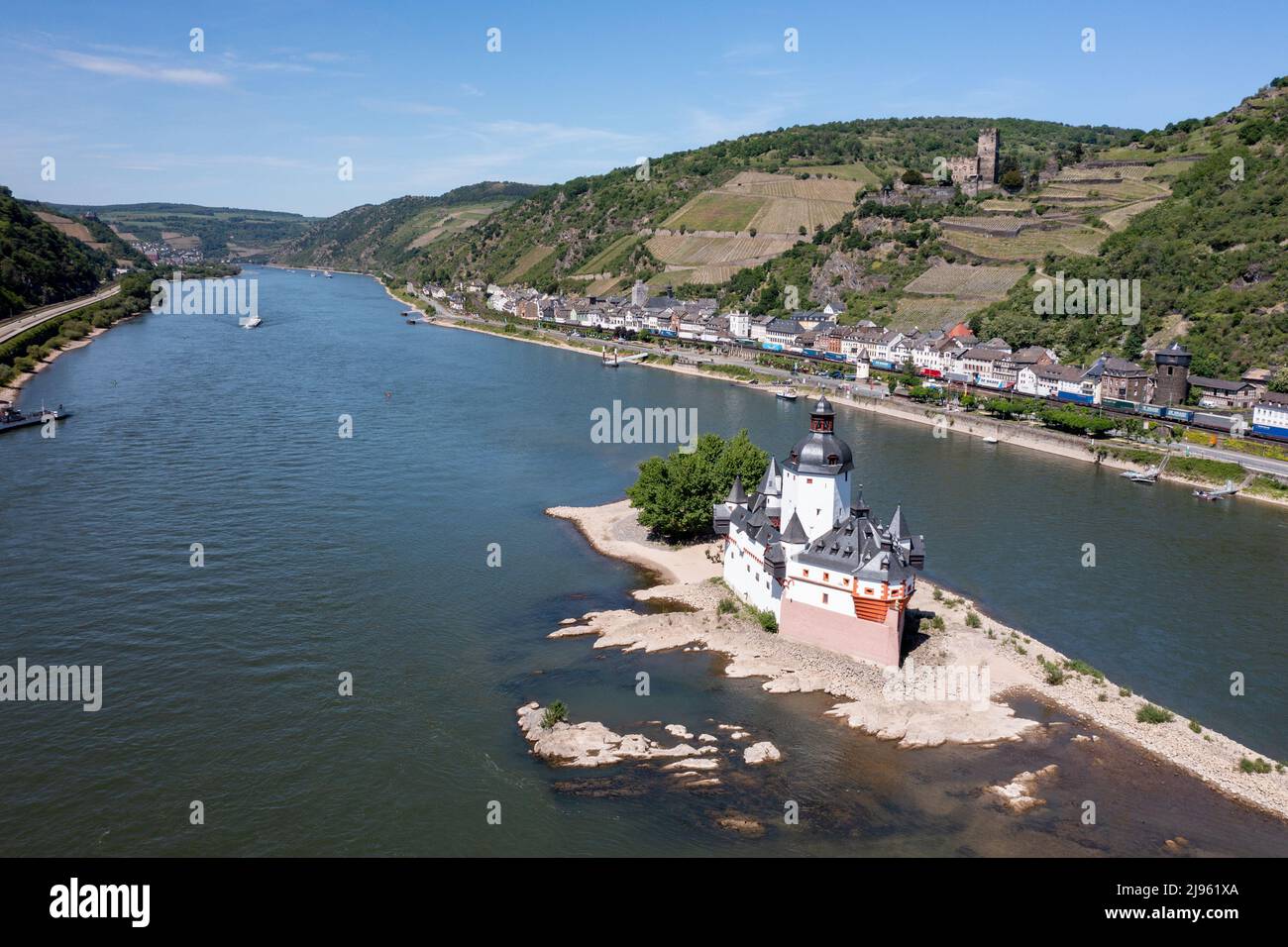 Pfalzgrafenstein Castle or Burg Pfalzgrafenstein, Rhine Valley, Germany Stock Photo