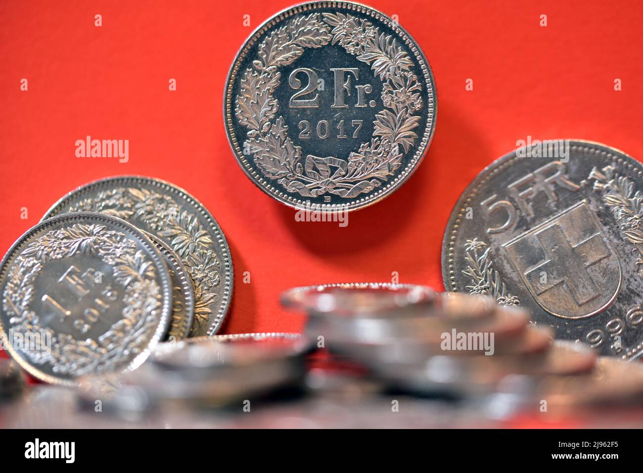 swiss money coins Stock Photo Alamy