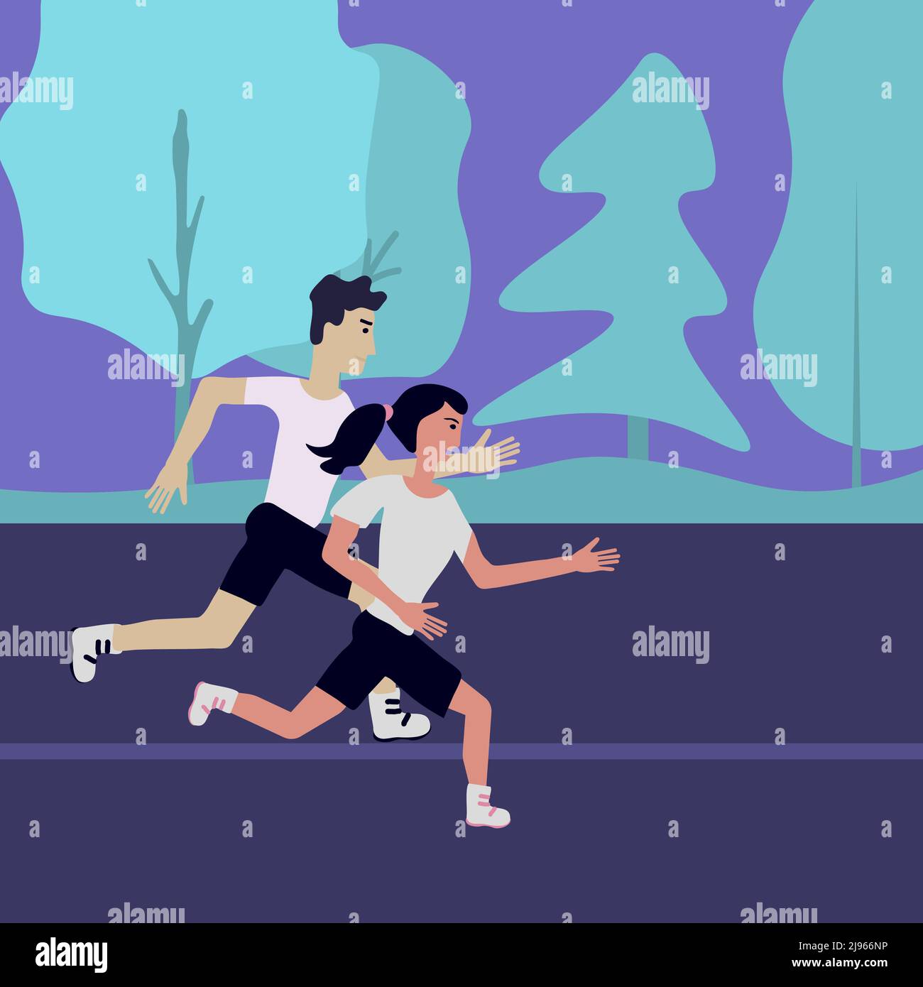 Boy and girl running vector illustration Stock Vector Image & Art - Alamy