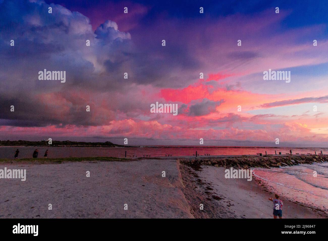 Colorful Sunrise at Jetty Park, Fort Pierce, Florida Stock Photo Alamy