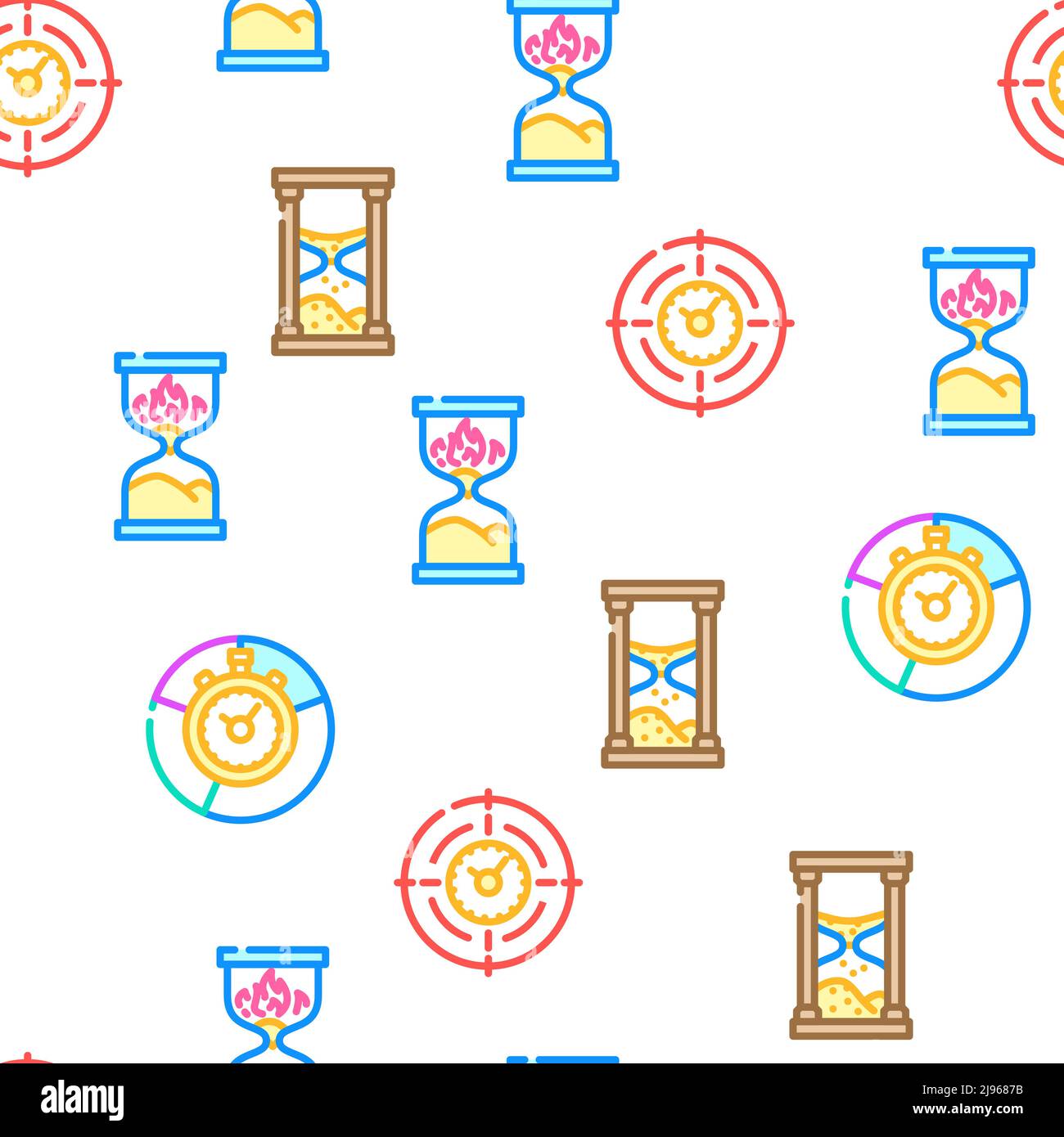 Time Management And Planning Icons Set Vector Stock Vector Image & Art ...
