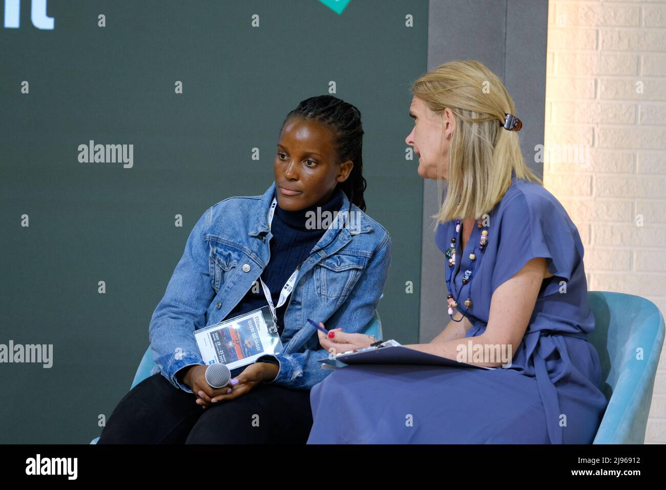 Torino, Italy. 20th May, 2022. Guests of the second day of the 34th Edition of Turin International Book Fair 'Wild Hearts'. Credit: Pacific Press Media Production Corp./Alamy Live News Stock Photo