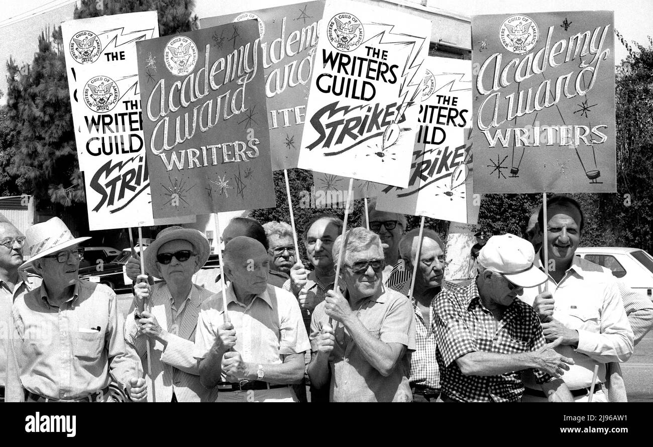Members of the Writers Guild on strike, Hollywod, CA, 1981 Stock Photo