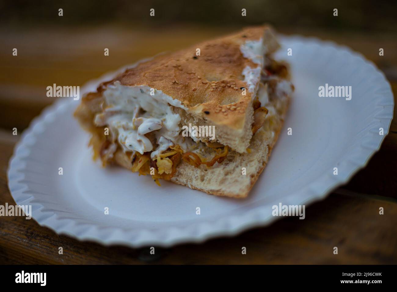 Turkish kebab on pita bread Stock Photo - Alamy