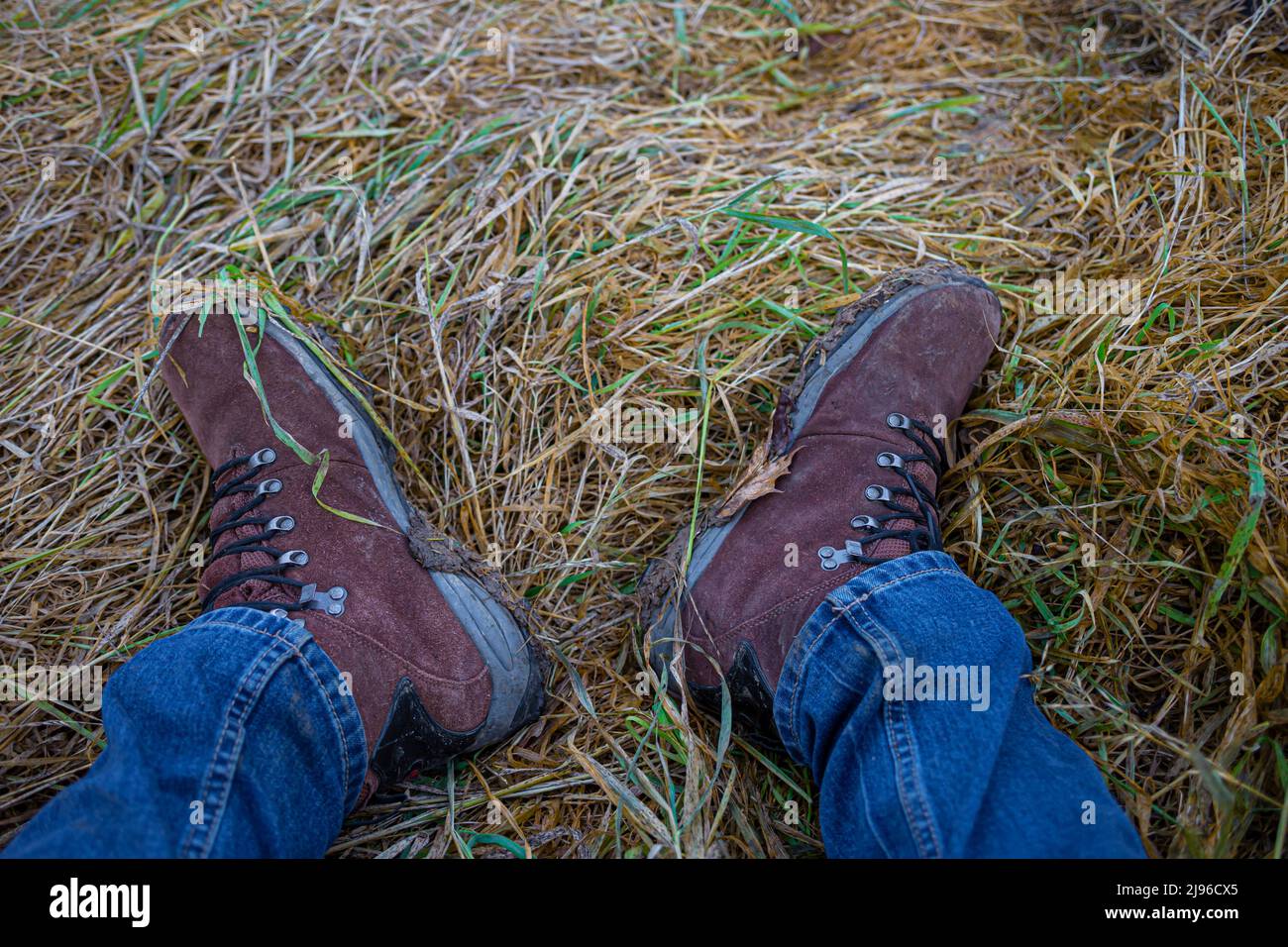 Foot In Boot Feet in trekking boots Stock Photo - Alamy