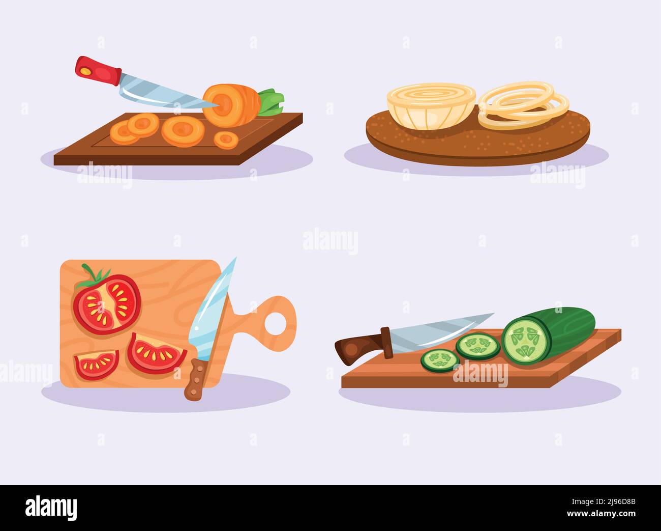 four chop food set icons Stock Vector Image & Art - Alamy