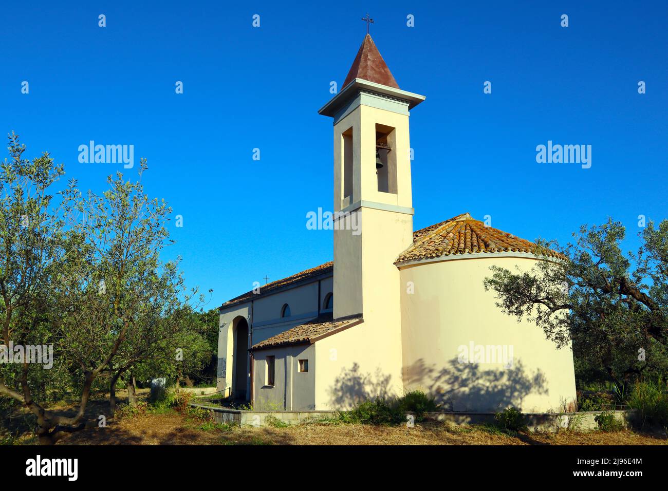 Ortona Italy, San Donato church near The Moro River Canadian War Cemetery. Soldiers who are fallen in WW2 during the fighting at Moro River and Ortona Stock Photo