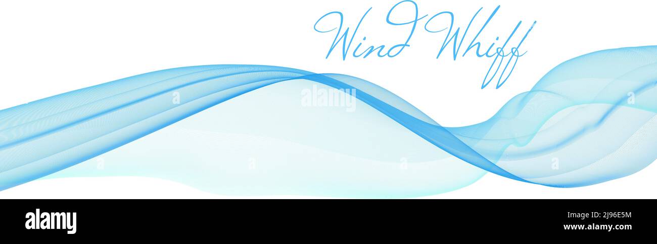 Wind whiff. Subtle transparent wavy light blue veil. Elegant vector graphics Stock Vector