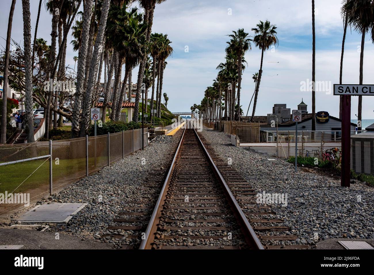 Railroad Track in San Clemente Stock Photo