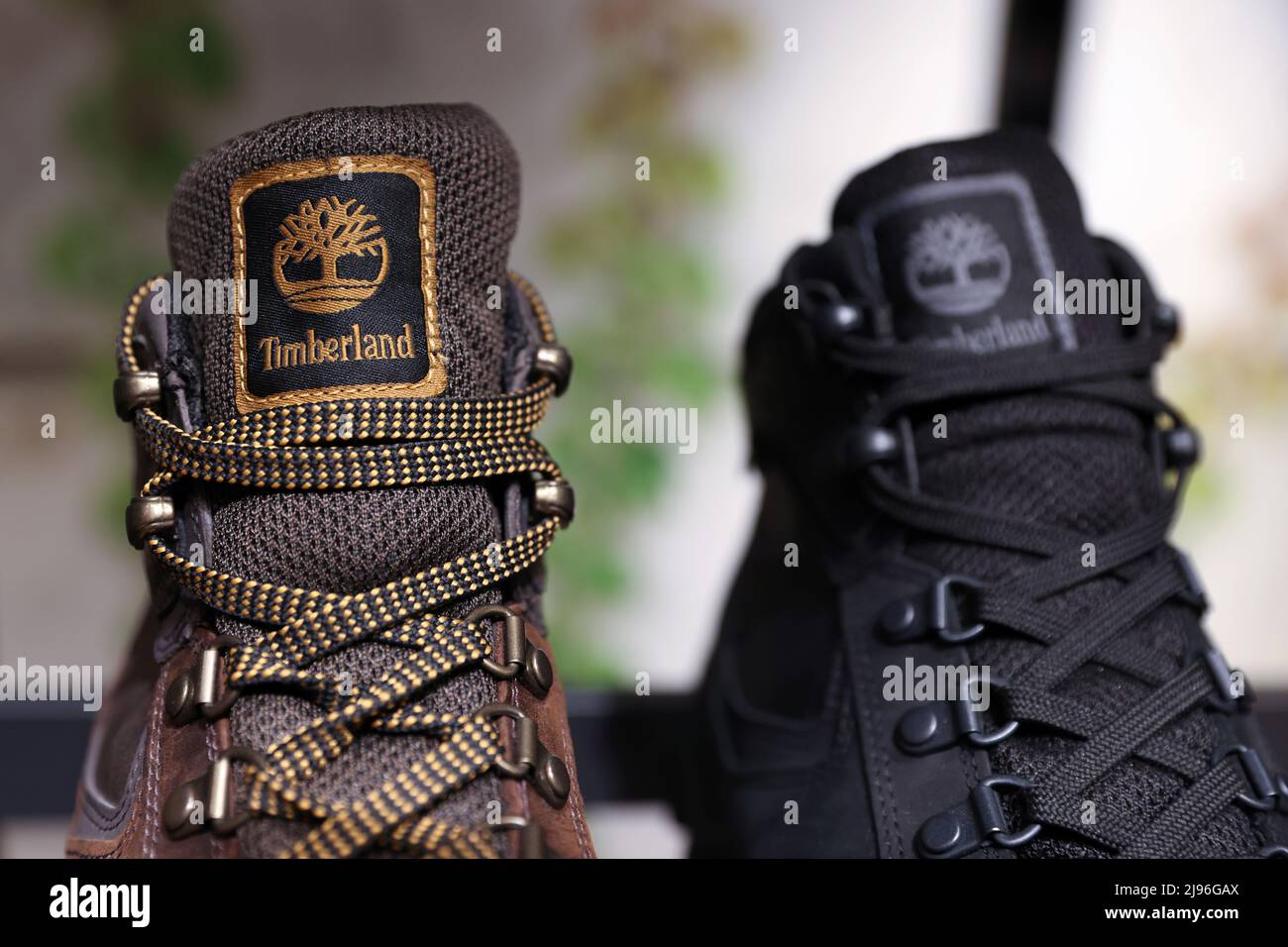 Boots by Timberland, a brand owned by VF Corporation, are seen for sale in  Manhattan, New York City, U.S., May 20, 2022. REUTERS/Andrew Kelly Stock  Photo - Alamy