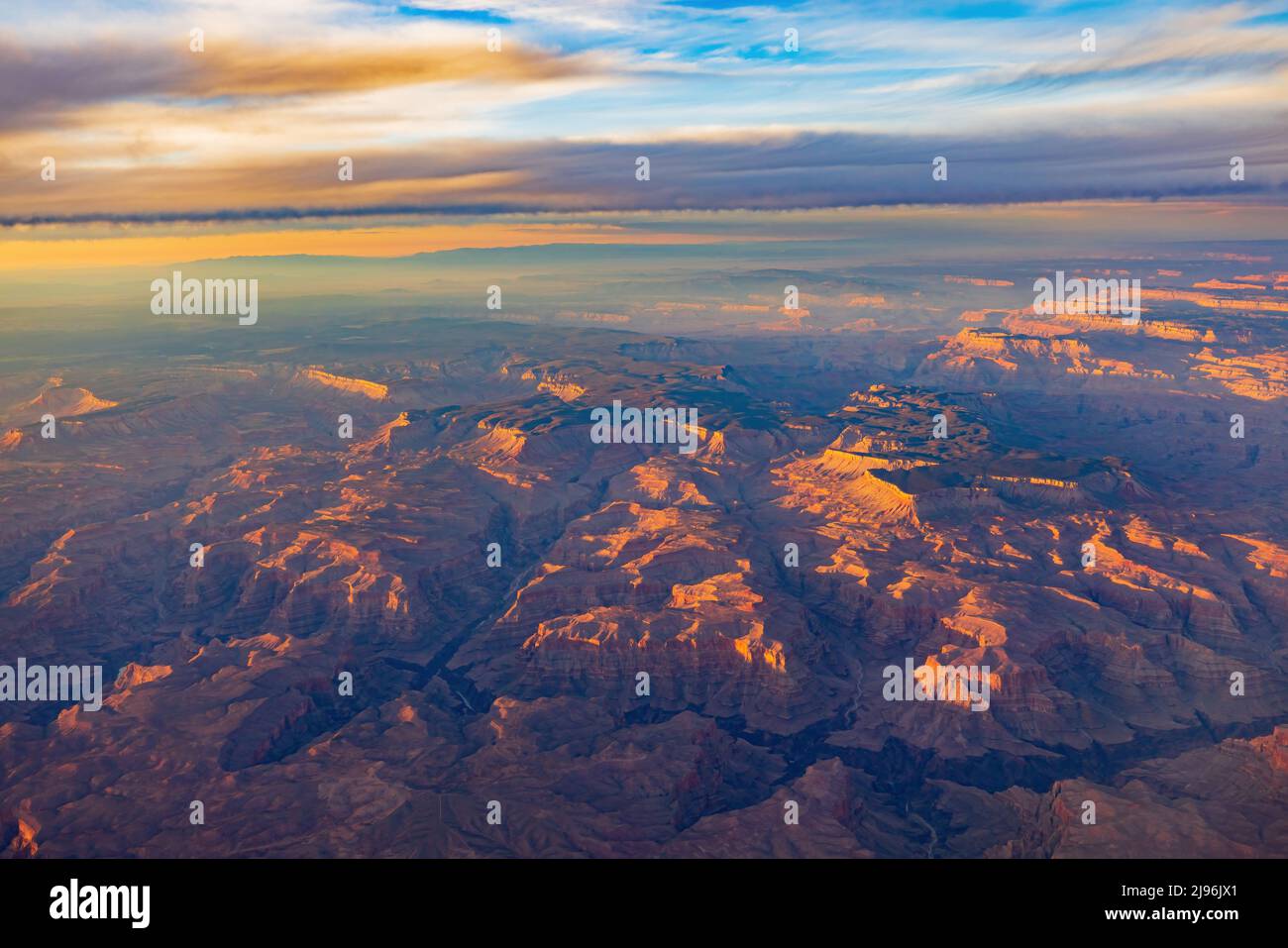 Aerial view of the natural landscape of Grand Canyon at Arizona Stock Photo