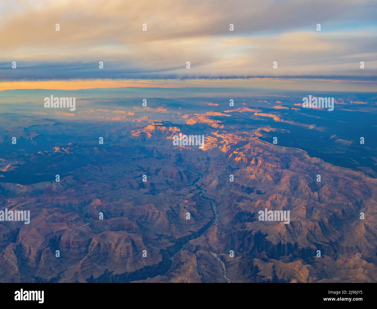 Aerial view of the natural landscape of Grand Canyon at Arizona Stock Photo
