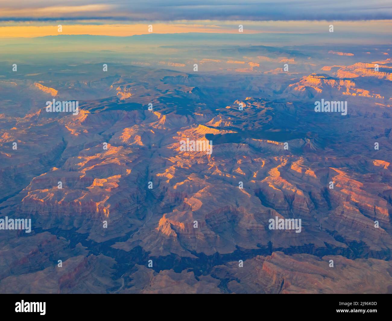 Aerial view of the natural landscape of Grand Canyon at Arizona Stock Photo