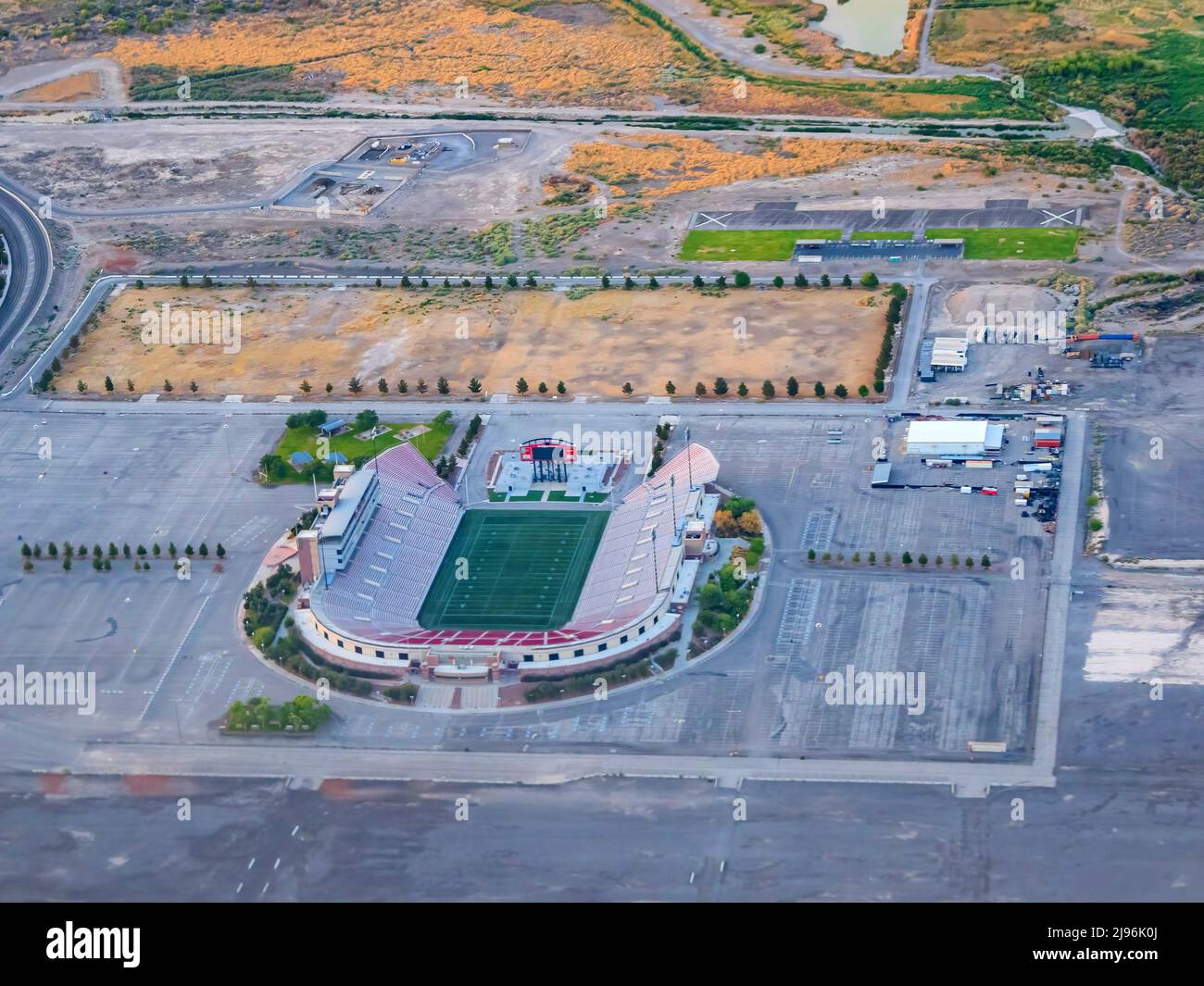 Aerial view of the Sam Boyd Stadium at Nevada Stock Photo