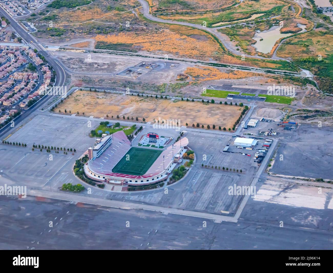 Aerial view of the Sam Boyd Stadium at Nevada Stock Photo