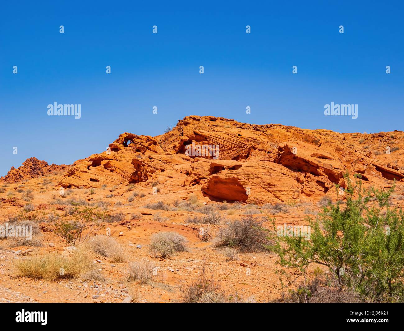 Sunny view of the landscape of Valley of Fire State Park at Nevada
