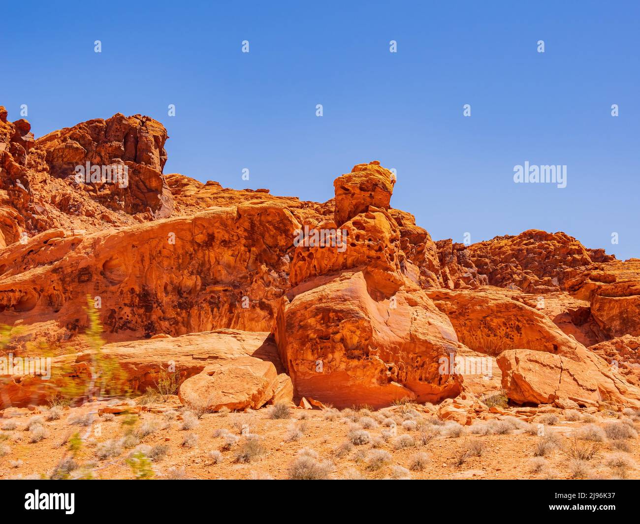 Sunny view of the landscape of Valley of Fire State Park at Nevada 