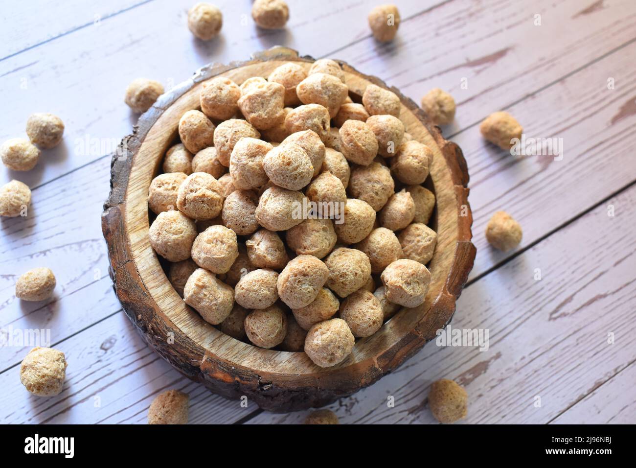 Raw whole dried Soy chunk textured vegetable protein Stock Photo Alamy