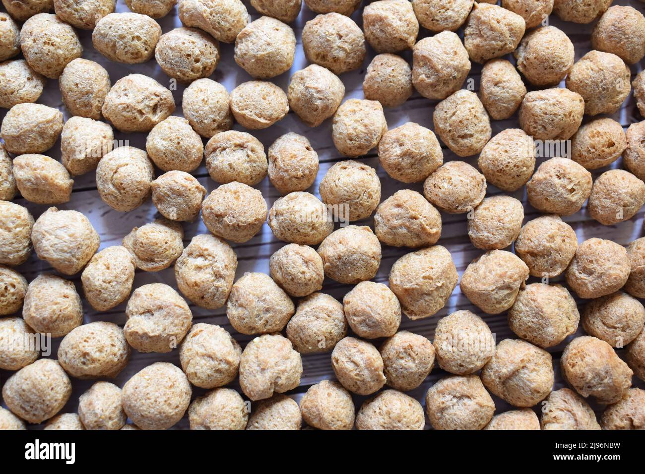Raw whole dried Soy chunk textured vegetable protein Stock Photo