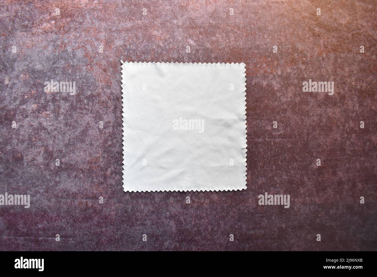 Light blue color microfiber eyeglasses cleaning cloth Stock Photo