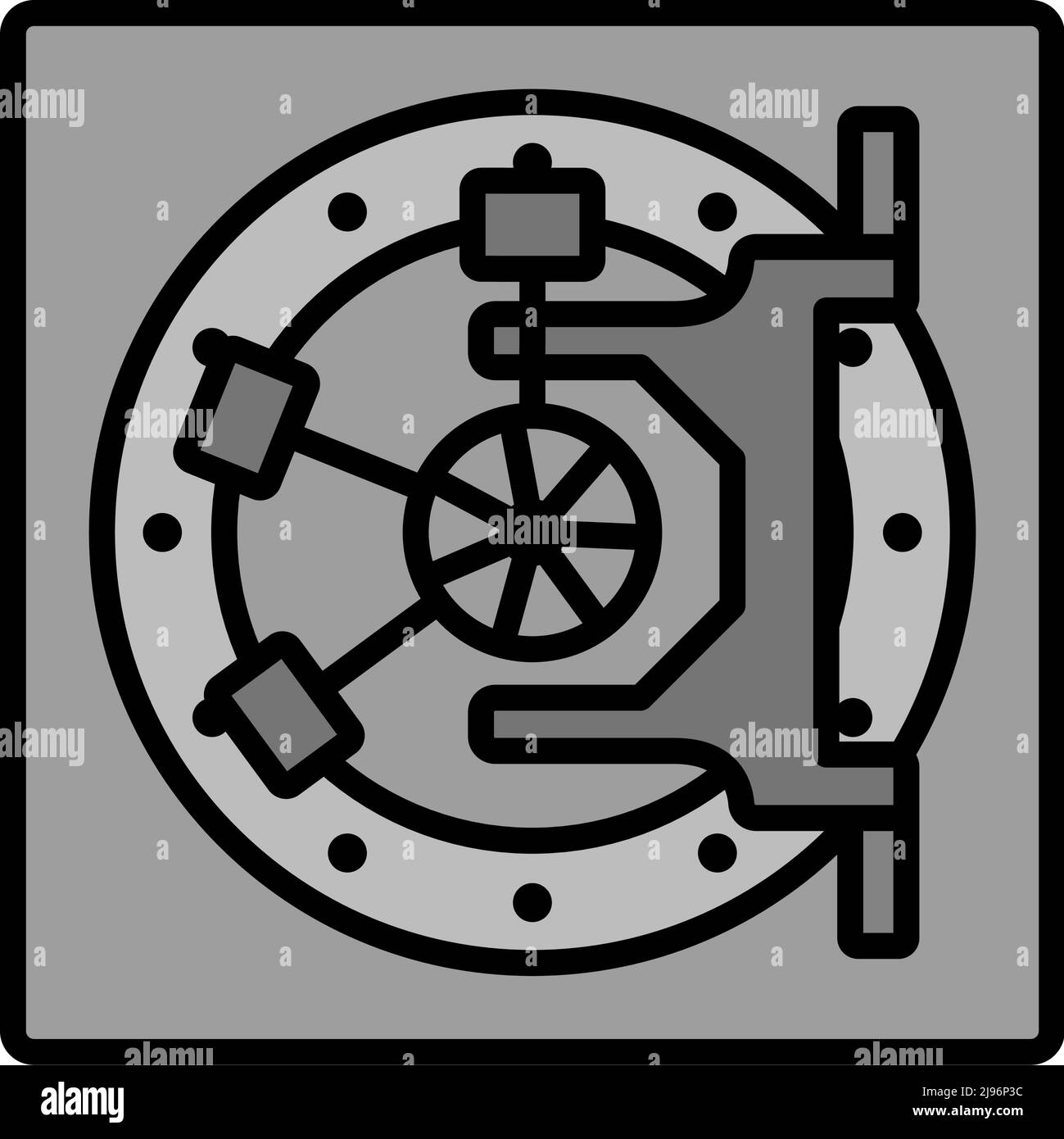 Safe Icon. Editable Bold Outline With Color Fill Design. Vector