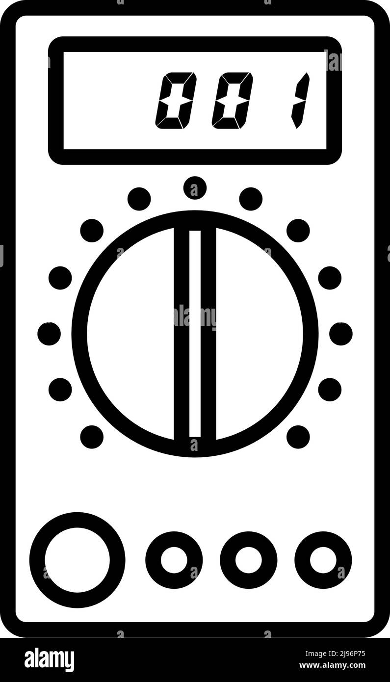 Multimeter Icon. Bold outline design with editable stroke width. Vector ...