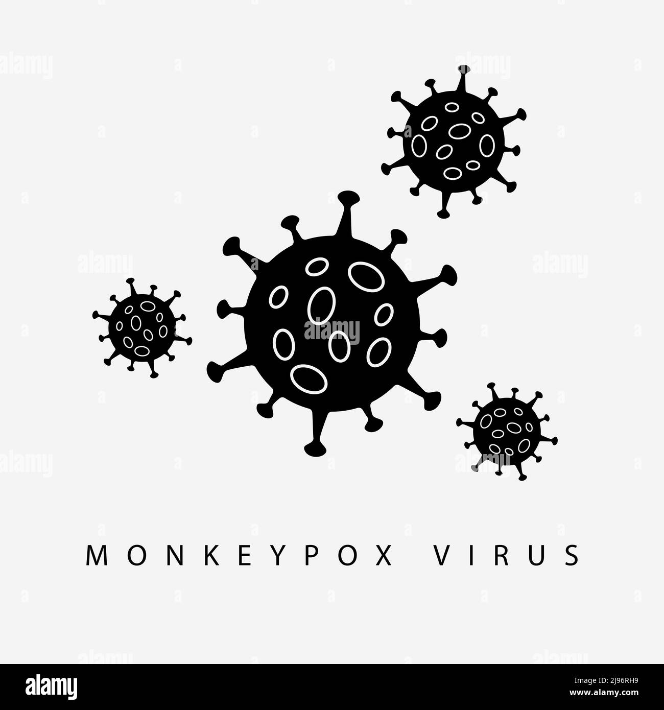 Virus icon sign monkeypox in black color. Pox virus concept. Vector clipart illustration Stock Vector