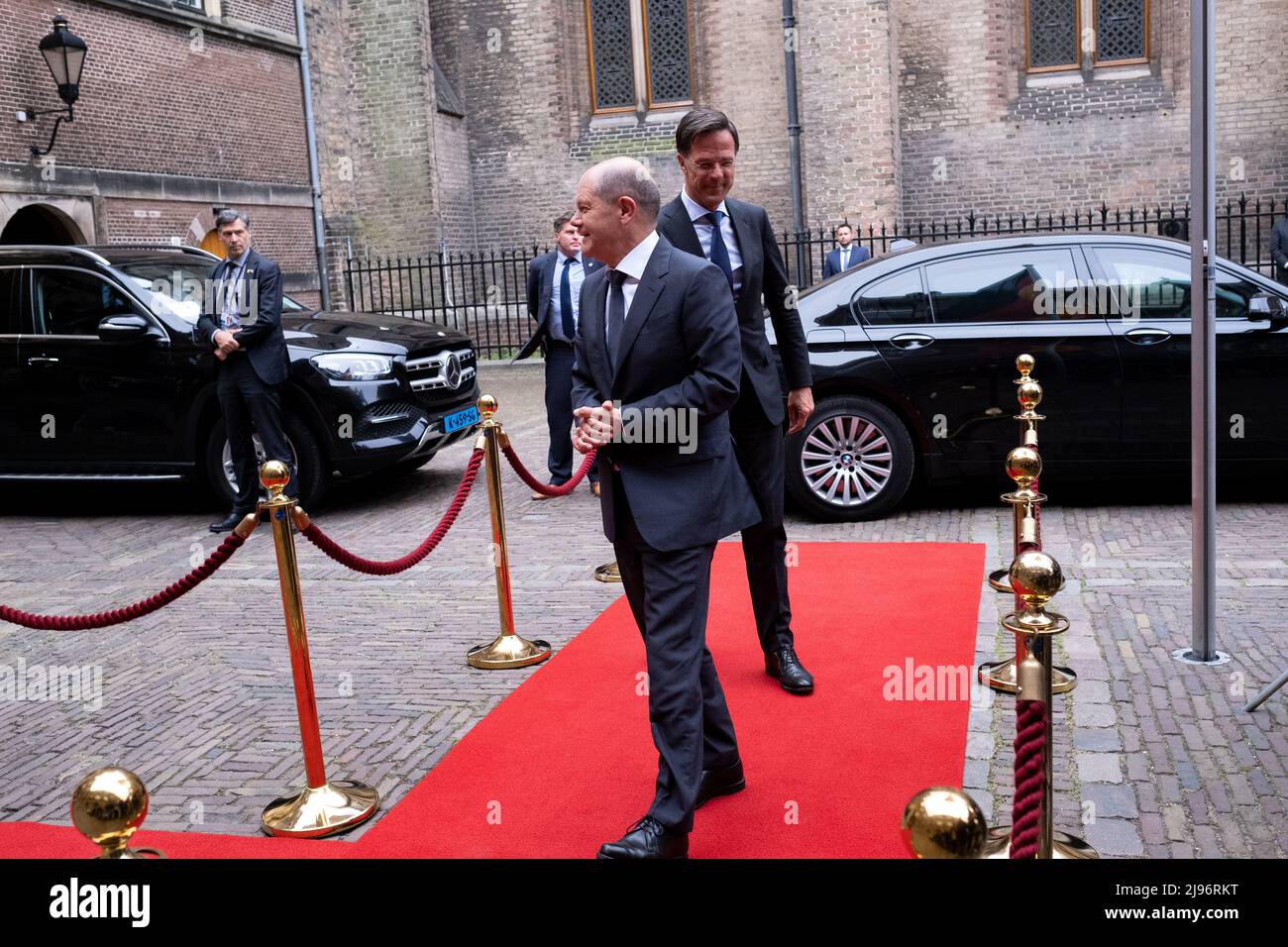 Netherlands, The Hague on 2022-05-19. German Chancellor Olaf Scholz visiting The Hague in the Netherlands for a meeting with Prime Minister Mark Rutte Stock Photo