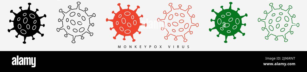 Set icon sign monkeypox. Pox virus concept. Vector illustration Stock Vector