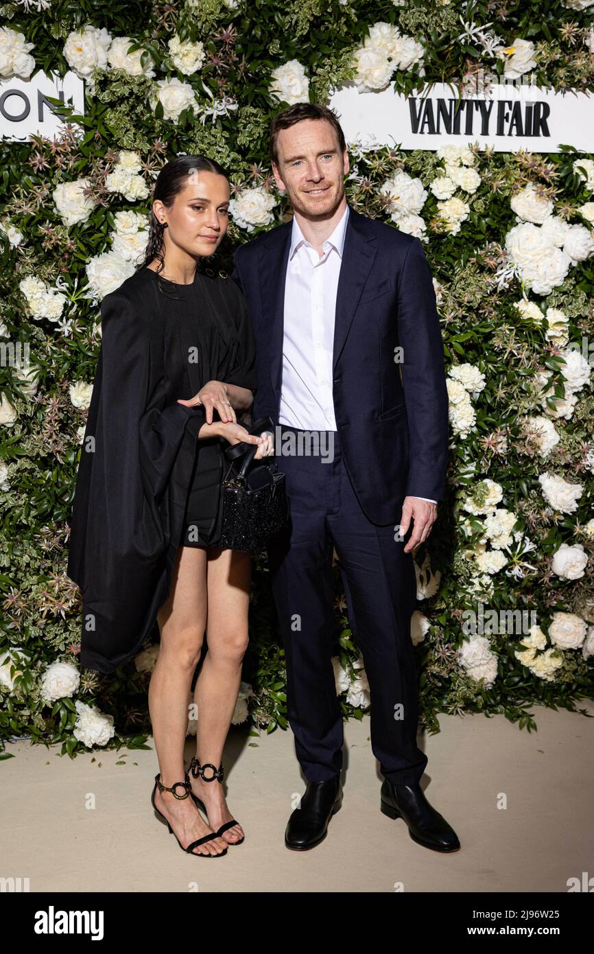 Cannes, France. 20th May, 2022. Cannes, France. 20th May, 2022. Alicia  Vikander, Michael Fassbender attends “Diner Louis Vuitton for Vanity Fair  CANNES” held at “Fred l'ecailler Restaurant” during the 75th annual Cannes