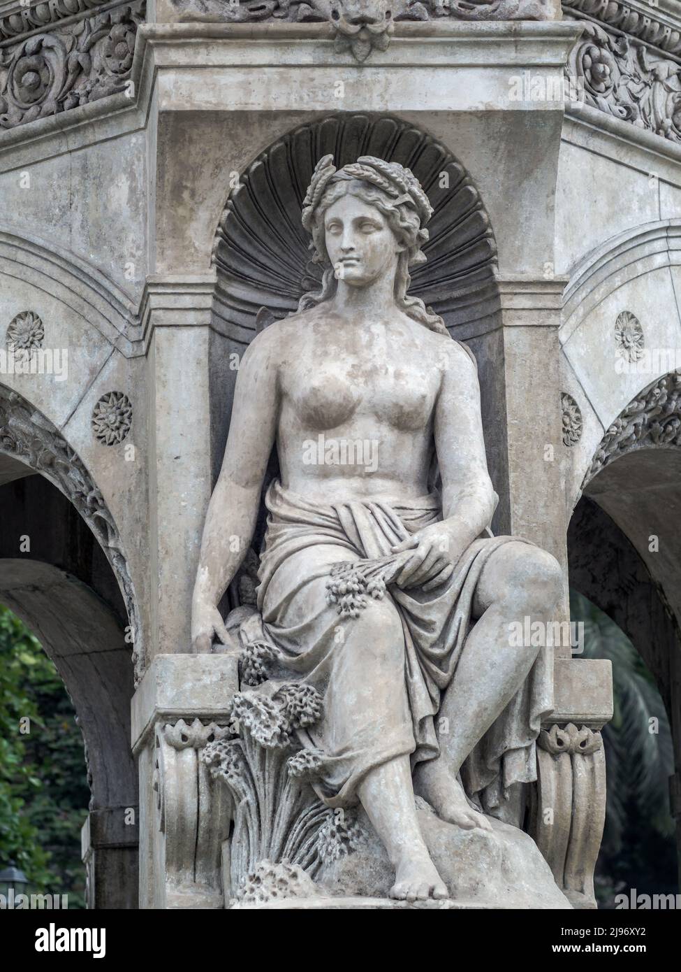 05 20 2022 Flora Fountain is an ornamentally and exquisitely sculpted architectural heritage monument, Flora Fountain,depicts the Roman goddess Flora. Stock Photo