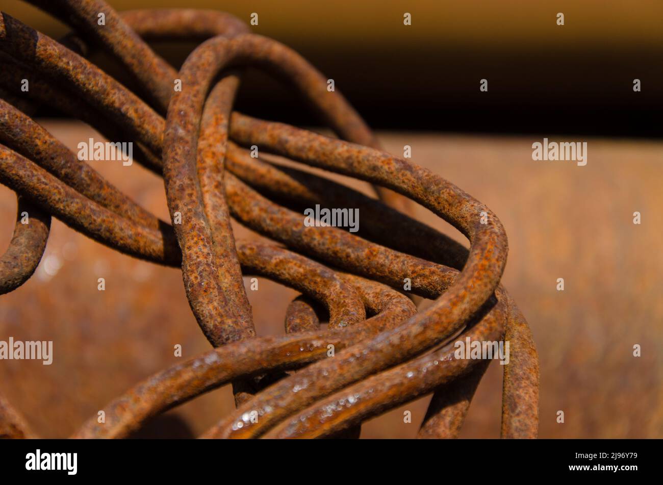rusty bent steel - closeup makes it look like a piece of idustrial art Stock Photo
