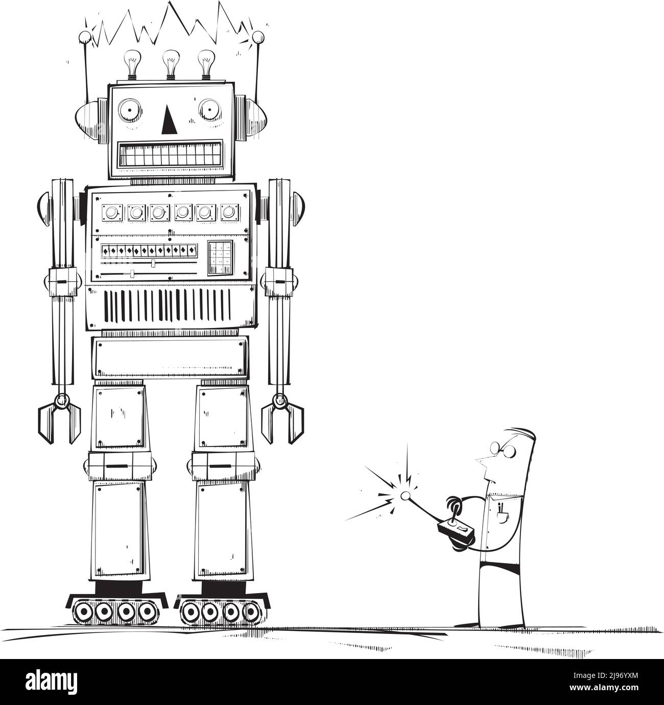Black and white on sale remote control robot