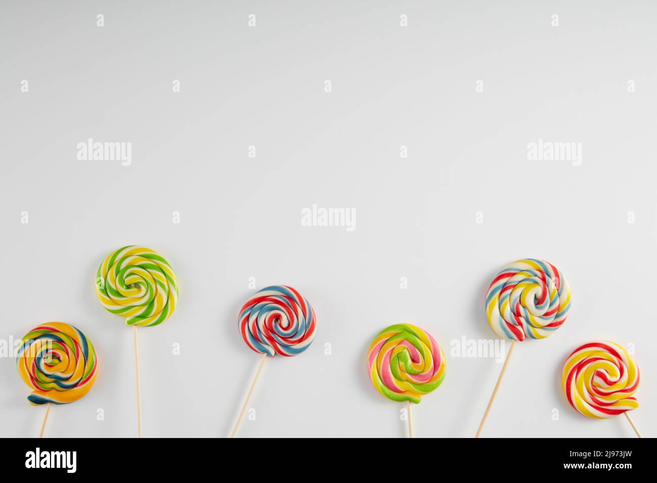 6 multicolored old fashioned swirl lollipops Stock Photo Alamy