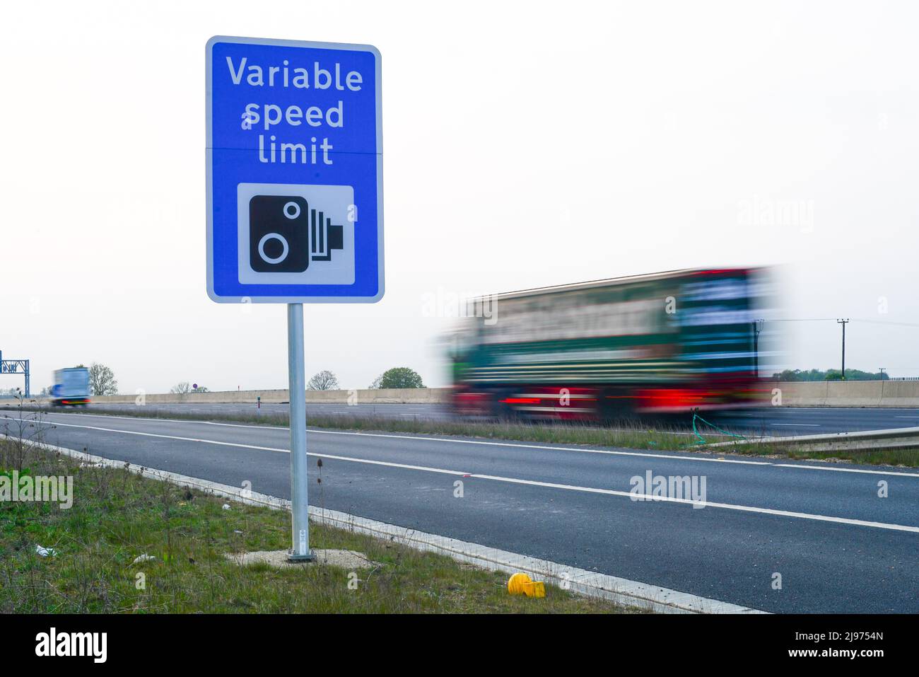 Speed limit sign on A14 Stock Photo Alamy