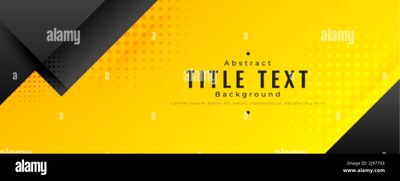 abstract yellow and black wide banner design Stock Vector Image & Art