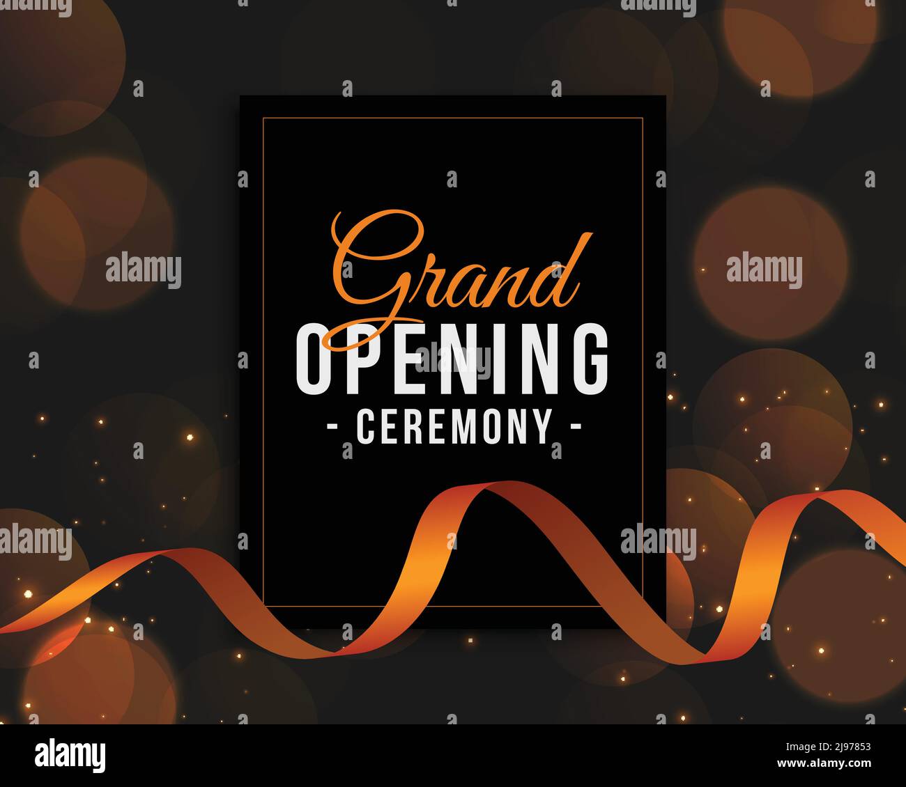 Grand opening ceremony invitation template layout Vector Image