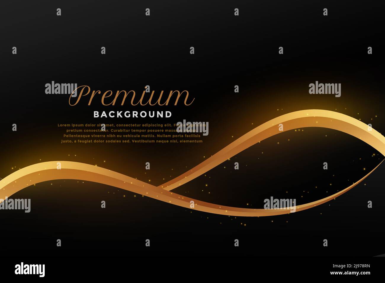 golden flowing wave on black background Stock Vector Image & Art - Alamy