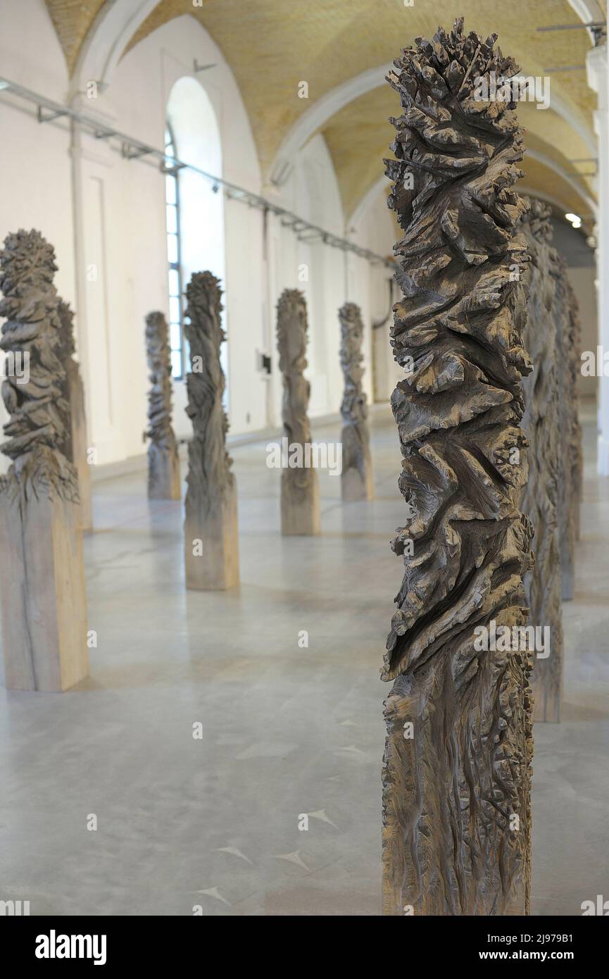 installation set in the exhibition hall. Arsenale 2012. Kyiv, Ukraine Stock Photo