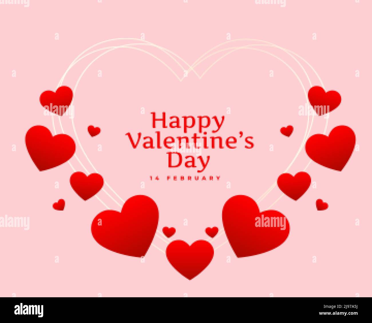 happy valentines day hearts card design Stock Vector Image & Art Alamy