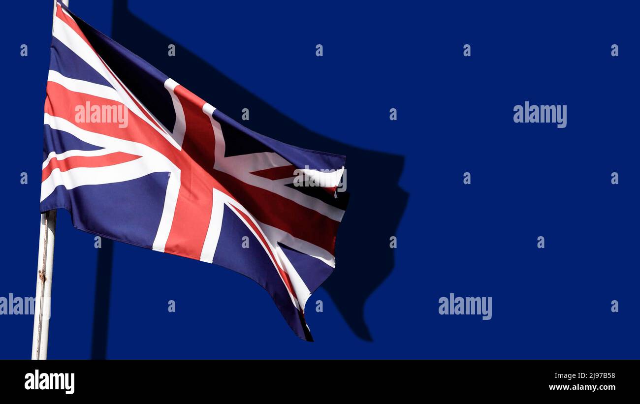 Flag of the Great Britain. Realistic flag of England. Paper cutting style. Isolated illustration