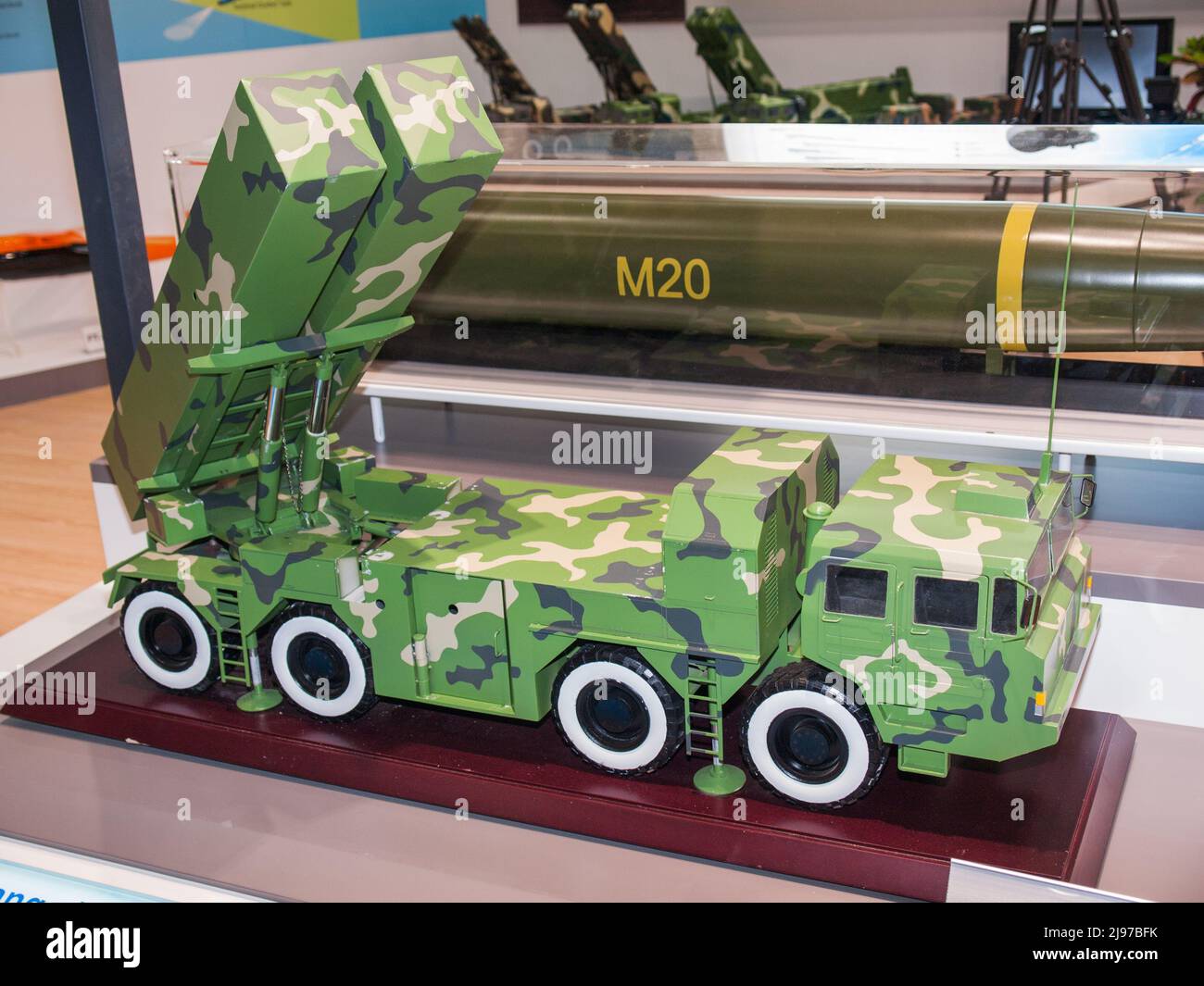 Abu Dhabi, UAE - Feb.23. 2011: Chinese DF-12 (M20CSS-X-15) tactical missile at IDEX 2011 Stock Photo