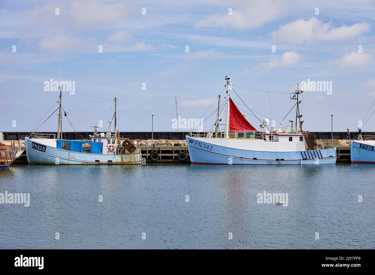 Fishing vessels, Østerby Harbour, Læsø, Denmark Stock Photo